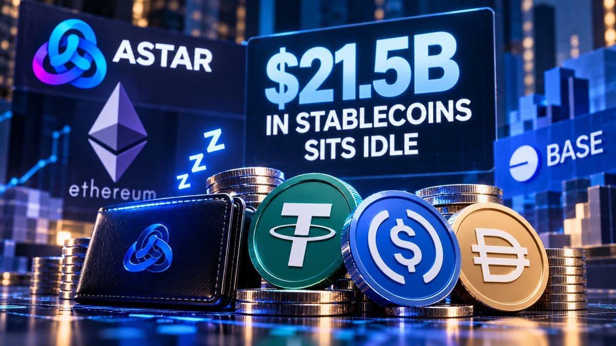 Image for article: Astar Report Shows $21.5B In Stablecoin Wealth Sits Idle On Networks